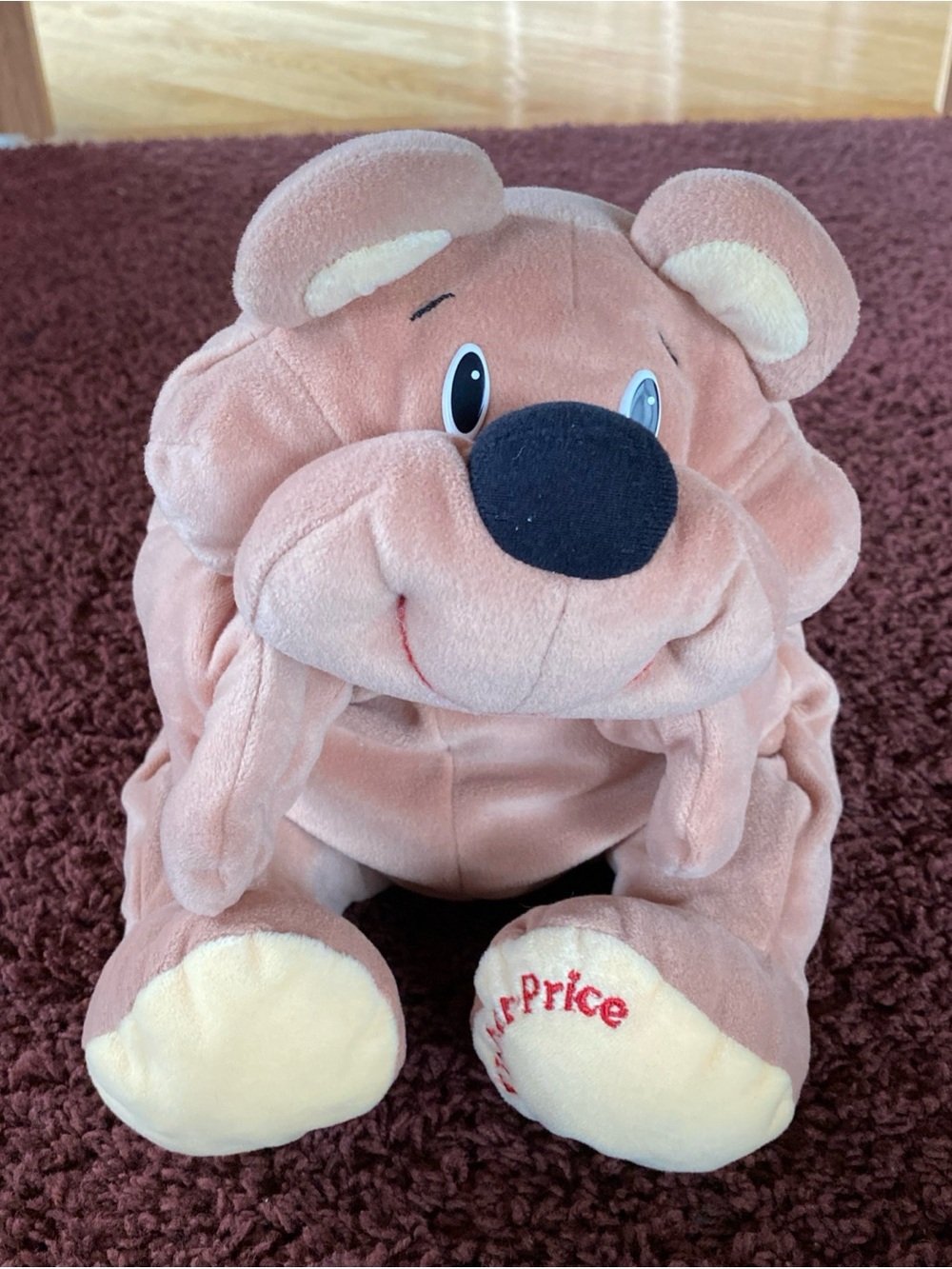 Vintage 1993 Fisher Price Rumple Bear Plush 18" Tan Light Brown Stuffed Kid core